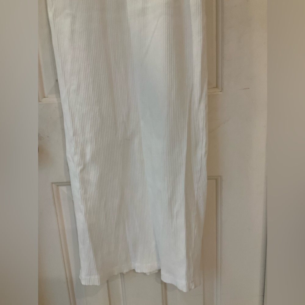 Aware by Vero Moda Ribbed Knit Fitted White Dress, Sleeveless, Round Neck, Sz M - Picture 8 of 13